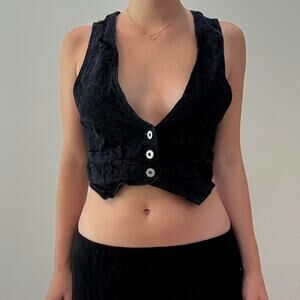 Black vintage Bongo fitted vest tank top
